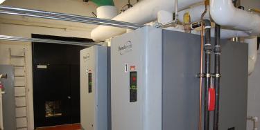 A photo of industrial boilers